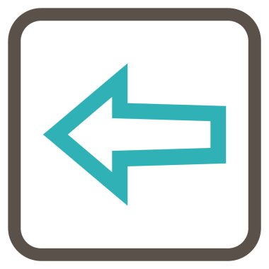 Ok sol vektör simgesi bir çerçeve içinde