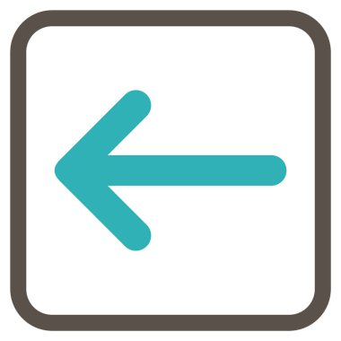 Ok sol vektör simgesi bir çerçeve içinde