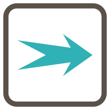 Ok sağ vektör simgesi bir çerçeve içinde