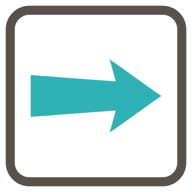 Ok sağ vektör simgesi bir çerçeve içinde