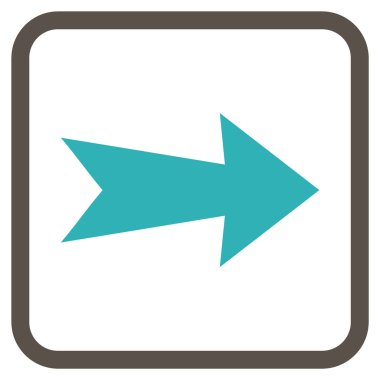 Ok sağ vektör simgesi bir çerçeve içinde