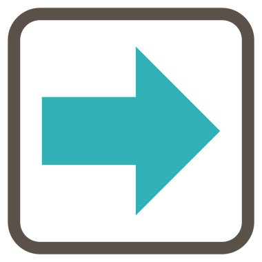 Ok sağ vektör simgesi bir çerçeve içinde