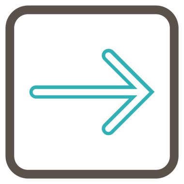 Ok sağ vektör simgesi bir çerçeve içinde