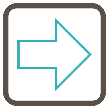 Ok sağ vektör simgesi bir çerçeve içinde