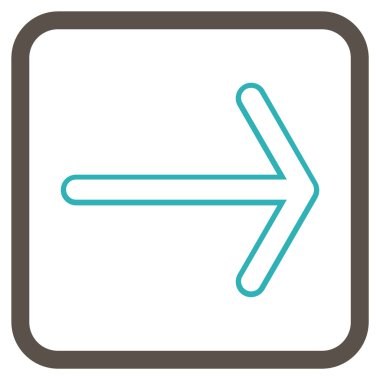 Ok sağ vektör simgesi bir çerçeve içinde