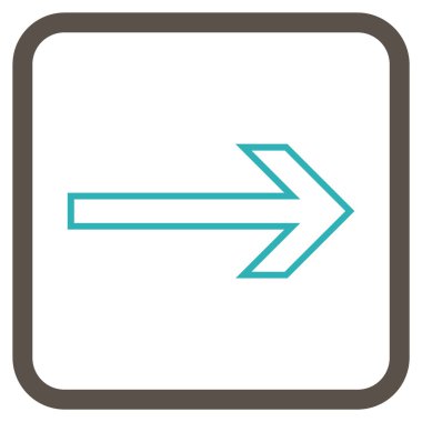 Ok sağ vektör simgesi bir çerçeve içinde