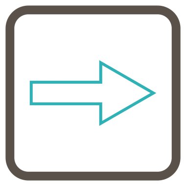 Ok sağ vektör simgesi bir çerçeve içinde