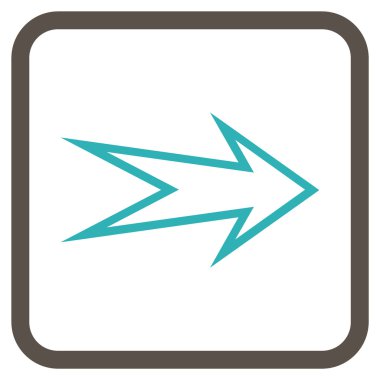 Ok sağ vektör simgesi bir çerçeve içinde