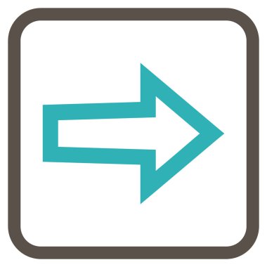 Ok sağ vektör simgesi bir çerçeve içinde