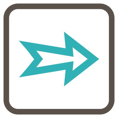 Ok sağ vektör simgesi bir çerçeve içinde