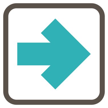 Ok sağ vektör simgesi bir çerçeve içinde