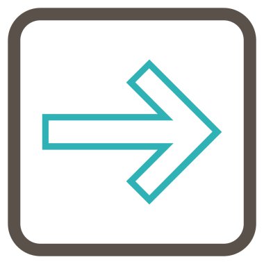 Ok sağ vektör simgesi bir çerçeve içinde