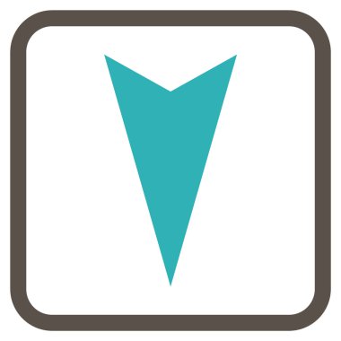 Vektör simgesi bir çerçeve içinde aşağı ok ucu