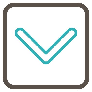 Vektör simgesi bir çerçeve içinde aşağı ok ucu