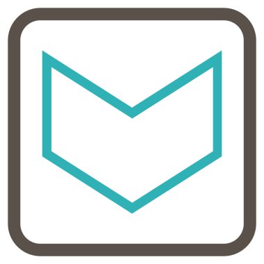 Vektör simgesi bir çerçeve içinde aşağı ok ucu