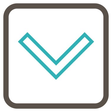 Vektör simgesi bir çerçeve içinde aşağı ok ucu