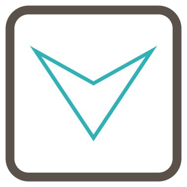 Vektör simgesi bir çerçeve içinde aşağı ok ucu