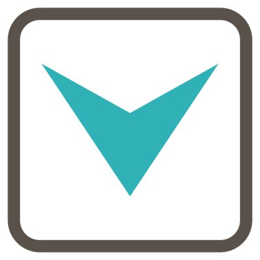 Vektör simgesi bir çerçeve içinde aşağı ok ucu