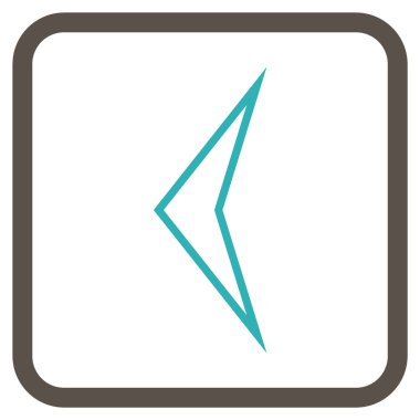 Ok ucu sol vektör simgesi bir çerçeve içinde