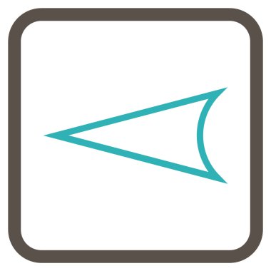 Ok ucu sol vektör simgesi bir çerçeve içinde