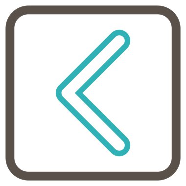 Ok ucu sol vektör simgesi bir çerçeve içinde