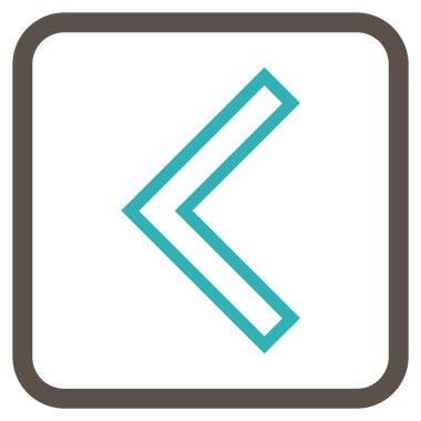 Ok ucu sol vektör simgesi bir çerçeve içinde