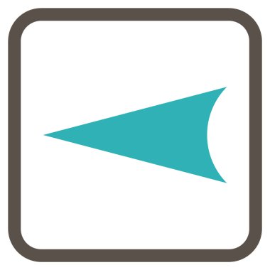 Ok ucu sol vektör simgesi bir çerçeve içinde