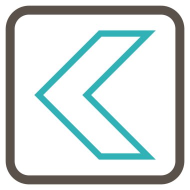 Ok ucu sol vektör simgesi bir çerçeve içinde