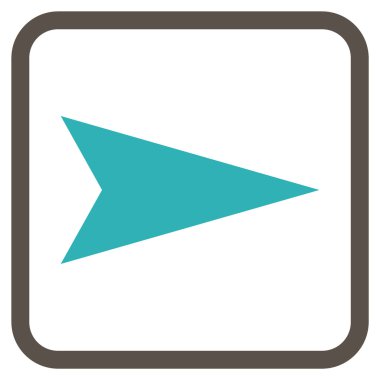 Ok ucu doğru vektör simgesi bir çerçeve içinde