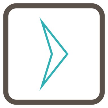 Ok ucu doğru vektör simgesi bir çerçeve içinde