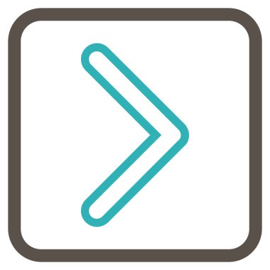 Ok ucu doğru vektör simgesi bir çerçeve içinde