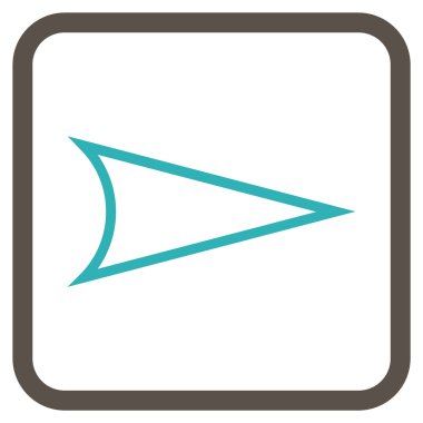 Ok ucu doğru vektör simgesi bir çerçeve içinde