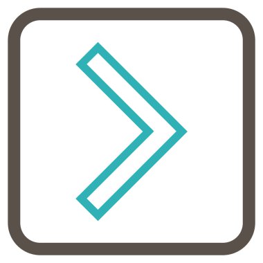 Ok ucu doğru vektör simgesi bir çerçeve içinde