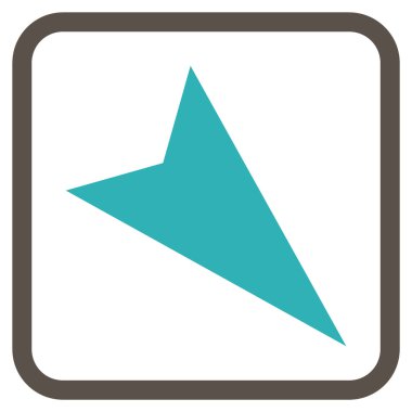 Ok ucu sağ aşağı vektör simgesi bir çerçeve içinde