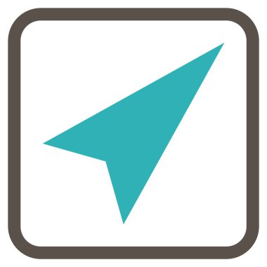 Ok ucu sağ yukarı vektör simgesi bir çerçeve içinde