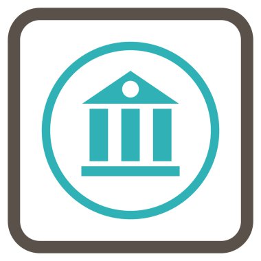 Banka Binası vektör simgesi bir çerçeve içinde