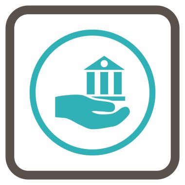 Banka hizmet vektör simgesi bir çerçeve içinde