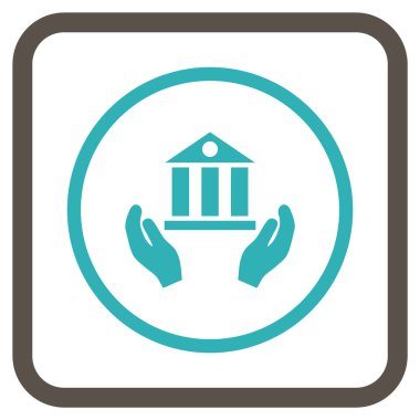 Banka hizmet vektör simgesi bir çerçeve içinde