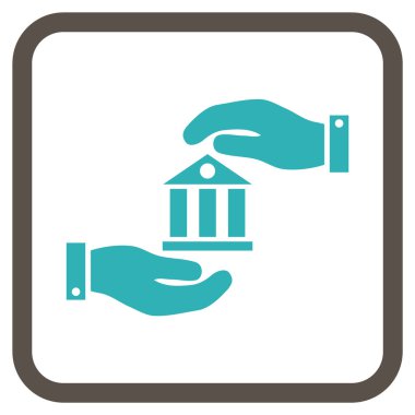 Banka hizmet vektör simgesi bir çerçeve içinde