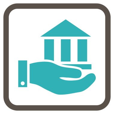 Banka hizmet vektör simgesi bir çerçeve içinde