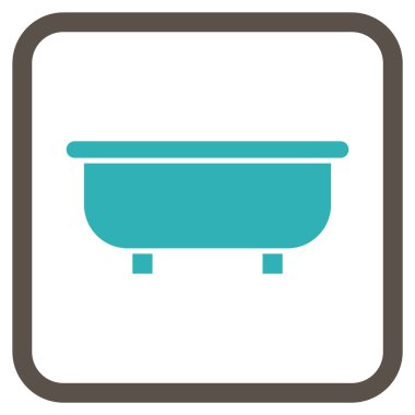 Küvet vektör simgesi bir çerçeve içinde