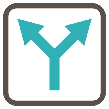 Vektör simgesi bir çerçeve içinde yukarı çatallanma ok