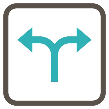 Vektör simgesi bir çerçeve içinde çatallanma oklar sol sağ