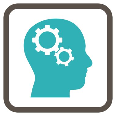 Beyin Gears vektör simgesi bir çerçeve içinde