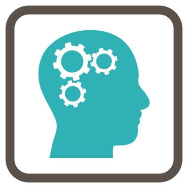 Beyin Gears vektör simgesi bir çerçeve içinde