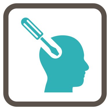 Beyin aracı vektör simgesi bir çerçeve içinde