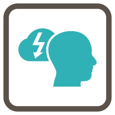 Beyin fırtınası vektör simgesi bir çerçeve içinde