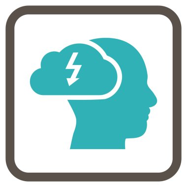 Beyin fırtınası vektör simgesi bir çerçeve içinde