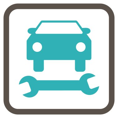 Araba tamir vektör simgesi bir çerçeve içinde