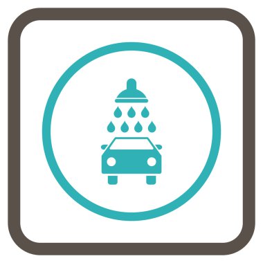 Araba duş vektör simgesi bir çerçeve içinde